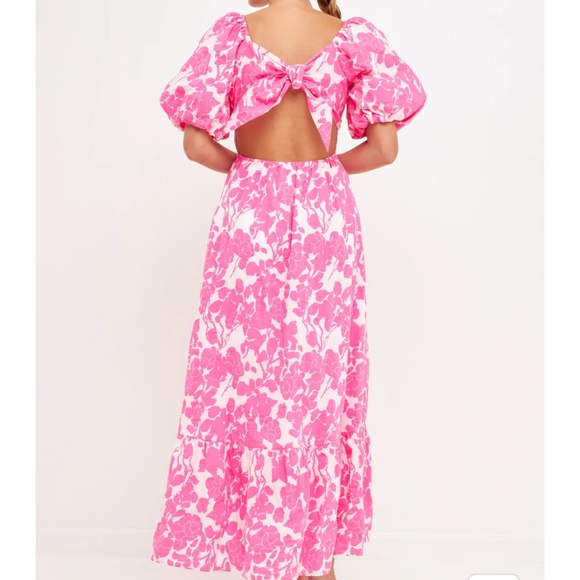 Floral Cut-Out Maxi Dress FUCHSIA / S - Picture 1 of 3